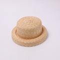 Natural Straw Boater Hat with Flat Top