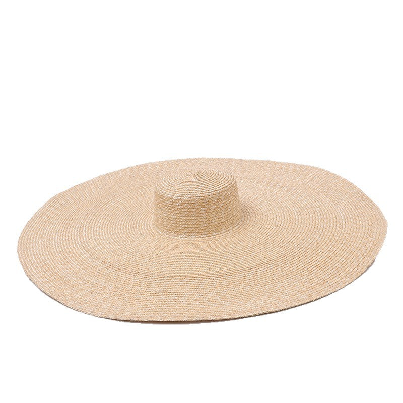 French Vintage Extra-Wide-Brim Raffia Hat