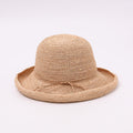 Hand-Crochet Straw Bucket Hat with Bow