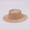 British-Style Flat-Top Panama Straw Hat