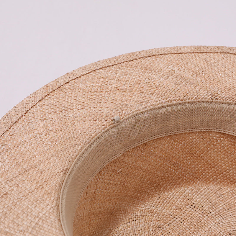 British-Style Flat-Top Panama Straw Hat