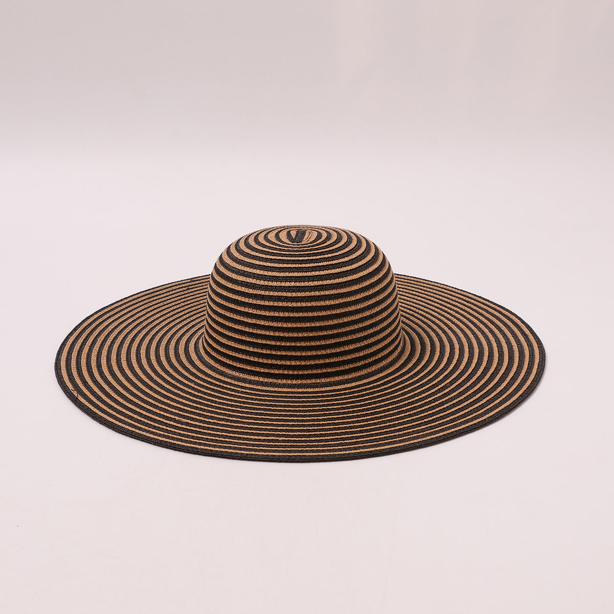 Retro Striped Wide-Brim Sun Hat