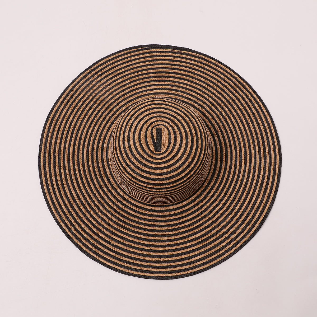 Retro Striped Wide-Brim Sun Hat