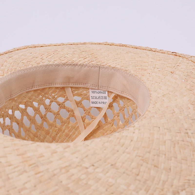 Cut-Out Woven Western Cowboy Straw Hat