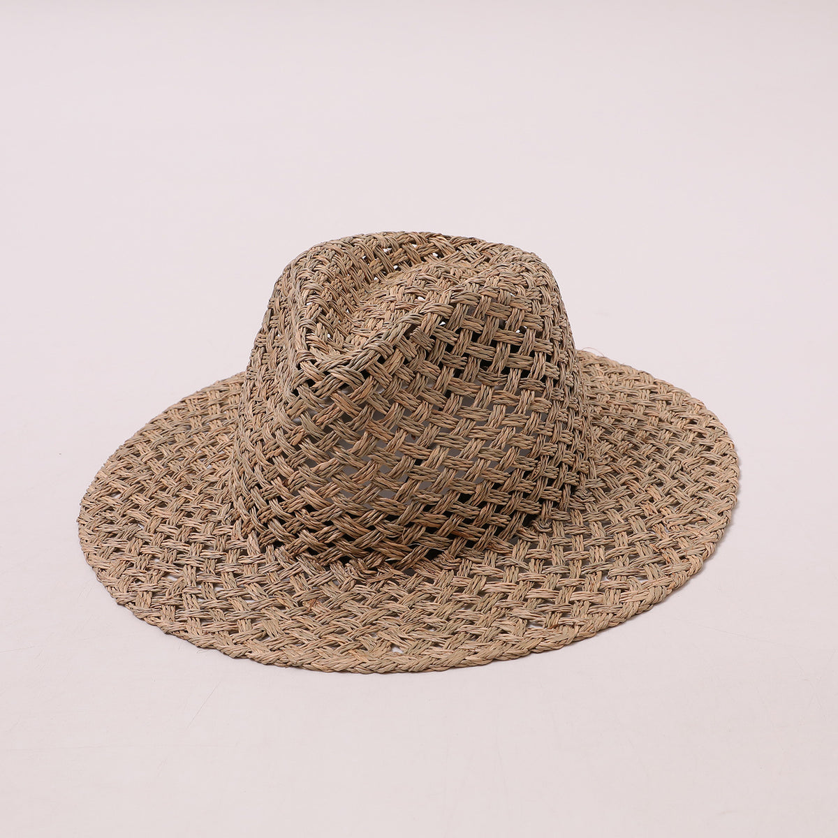 Open-Weave Fedora Straw Hat