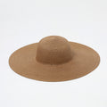 Solid Brown Wide-Brim Straw Sun Hat