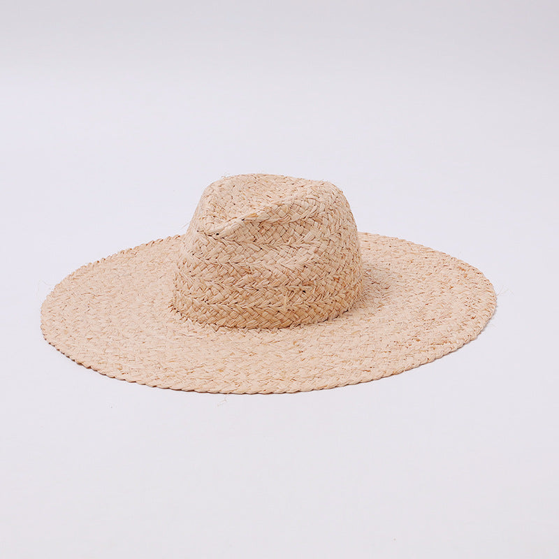 Natural Raffia Wide-Brim Panama Hat