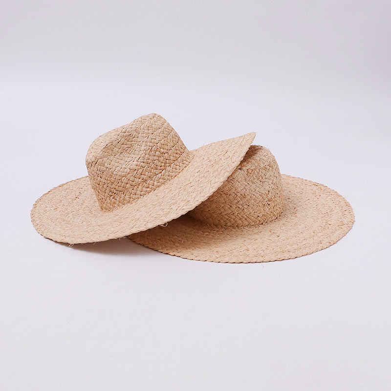 Natural Raffia Wide-Brim Panama Hat