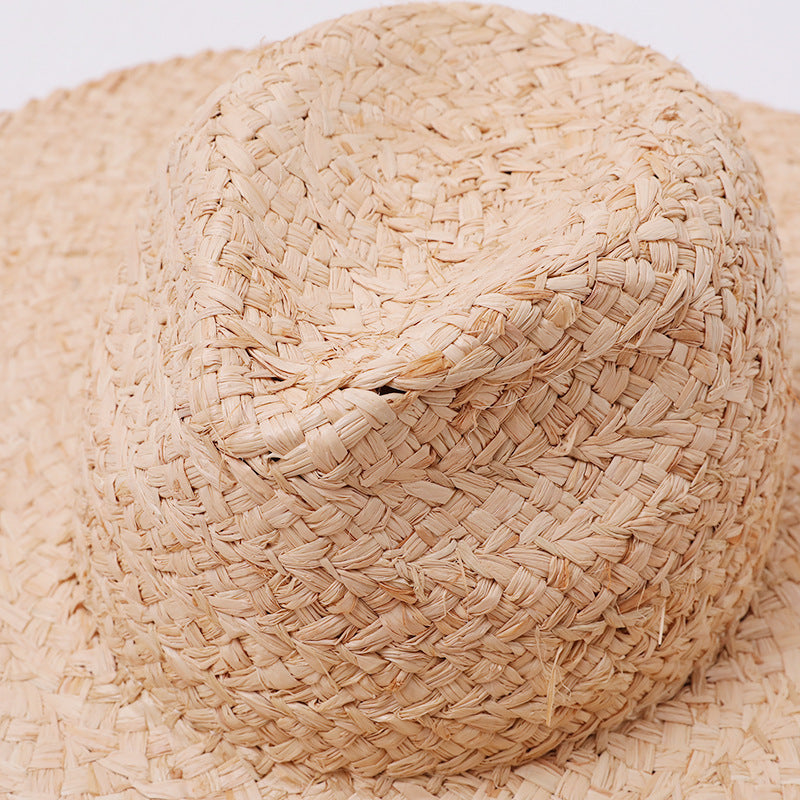 Natural Raffia Wide-Brim Panama Hat